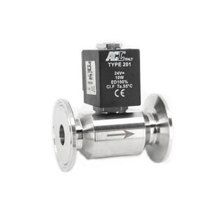 Solenoid valve, TC 1.5&quot;, NC, DC24V &#216;4.5 0-3 bar, 4.5mm orifice